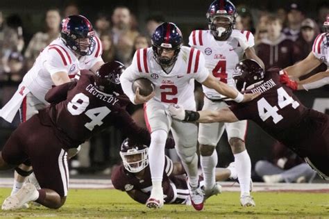 No. 12 Mississippi shuts down rival Mississippi State 17-7 to win Battle for the Golden Egg